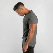 Load image into Gallery viewer, T Shirt Men Casual Short Sleeve Muscle Joggers Bodybuilding Tshirt Male Gym Fitness Tops Tee Streetwear Slim Fit Summer T-shirt
