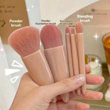Load image into Gallery viewer, 5Pcs Portable Makeup Brush Set With Mirror -  Foldable Travel Kit ，Mini Makeup Brush Set Travel Makeup Brush Set
