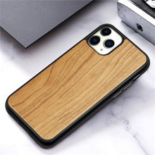 Load image into Gallery viewer, Vintage Wooded Back Case For iPhone 14 13 Mini 12 SE XR X S Max 8 7 Plus Genuine Bamboo Wooden Hard Phone case iPhone 11 Pro Max Strong Hard Protective Case For iPhone

