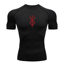 Load image into Gallery viewer, Men's Print Compression Shirts Summer Short Sleeve Rash Guard Gym Workout T-shirt Athletic Quick Dry Baselayer Undershirts Tops
