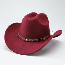 Load image into Gallery viewer, New denim hats for men and women, Western cowboy hats, five pointed star belt hats, soft woolen hats
