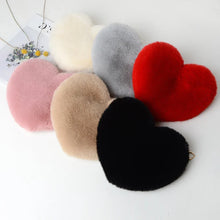 Load image into Gallery viewer, Fashion Women's Heart Shaped Handbags Cute Faux Fur Crossbody Bags  Lady Soft Plush Chain Shoulder Bag Shopper Totes
