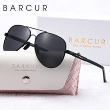 Load image into Gallery viewer, BARCUR Oversize Polarized Sunglasses for Women Trendy Double Beam Design Metal Elliptical Frame with UV400 Protection Fashionable Sun Glasses for Summer Outdoor &amp; Daily Wear
