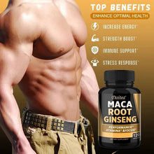Load image into Gallery viewer, Black + Red + Yellow Maca Root Ginseng Extract Supplement for Men and Women, Natural Energy Support, Stamina, Focus
