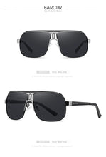 Load image into Gallery viewer, BARCUR Polarized Sunglasses for Men – Trendy UV400 Gradient Lens Oval Comfortable Frame Sports Driving Hiking Fishing Outdoor Fashion Eyewear with Durable Stainless Steel Frame – Casual Apparel Accessory Gift for Him
