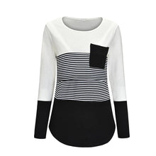 Load image into Gallery viewer, Maternity Nursing T-Shirt with Stitching and Long Sleeves - # BAGE211510102-NURSG

