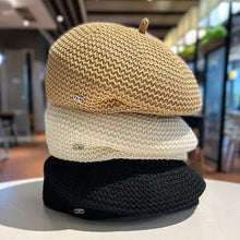 Load image into Gallery viewer, Women’s Pleated Paper Straw Beret
