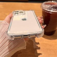 Load image into Gallery viewer, Luxury Shockproof Clear Hard Case For iPhone 14 13 12 11 Pro Max X XR XS 7 8 Plus Soft Silicone Bumper Transparent Cover Drop Protection iphone Protective Case Compatible With iPhone
