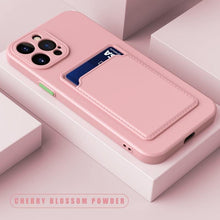 Load image into Gallery viewer, White Soft Wallet Card Holder Phone Case For iPhone 11 12 13 Pro Max Camera Protective Case Wallet Holder Cover Soft Portable Silicone Back Cover Durable Phone Case
