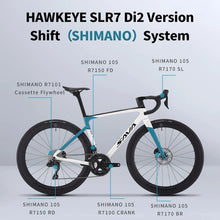 Load image into Gallery viewer, SAVA 2025NEW HAWKEYE SLR7 Carbon Fiber Road Bike with Shimano 105 DI2 R7170 Component Hydraulic Discs, Complete Adult Racing Set
