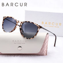 Load image into Gallery viewer, BARCUR Sunglasses Women’s Leopard Print Two-Tone Cat Eye Fashion Glasses – Trendy Polarized UV400 Gradient TAC Lenses for Summer Travel &amp; Outdoor Activities
