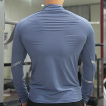 Load image into Gallery viewer, Men's Stand Collar Zipper T Shirt for High Intensity Workouts
