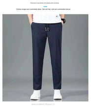 Load image into Gallery viewer, Ice Silk Men's Pants 2025 Summer New Black Gray Thin Business Casual Pants Outdoor Elastic Breathable Straight Leg Sweatpants

