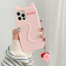 Load image into Gallery viewer, Cartoon Cute Cat Ear Phone Case For Iphone 14 12 13 11pro Max X Xr Xs 7 14plus Matte Soft Silicone Shockproof Case Funny Cat Design Cute Back Case
