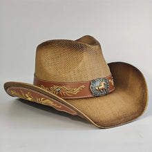 Load image into Gallery viewer, 2026 Embroidery Horse Accessories Straw Cowboy Hat for Women Men – Western Sun Hat for Country Concert Rodeo and Cowgirl Hat
