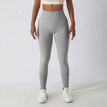 Load image into Gallery viewer, Seamless Ribbed Yoga Leggings – Tummy Control Fit
