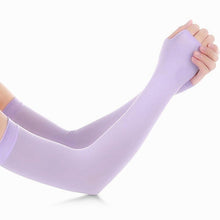 Load image into Gallery viewer, Unisex One Size Compression Cooling Sleeves UV Sun Protection Cooling Arm Sleeves With Thumb Hole Compression Sports Tattoo Cover Up Sleeve For Sports Long Arm Cover Anti-Slip Warmers Outdoor Sports Sunblock Cover
