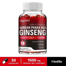 Load image into Gallery viewer, Korean Red Panax Ginseng Capsules - Increases Energy, Mood, Stamina &amp; Performance Supports Mental Health
