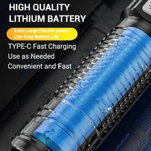 Load image into Gallery viewer, High Strong Power Led Flashlights 2000LM Tactical Torch with Display Light USB Charging Camping Fishing Emergency Zoom Lantern
