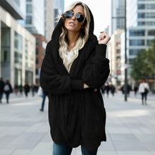 Load image into Gallery viewer, Double Fleece Plush Hooded Cardigan Jacket Women
