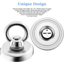 Load image into Gallery viewer, Super Strong Neodymium Fishing Magnets Heavy Duty imanes Magnet with Countersunk Hole Eyebolt for Salvage Magnetic Fishing
