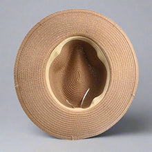 Load image into Gallery viewer, Unisex Metal Letter Straw Panama Hat
