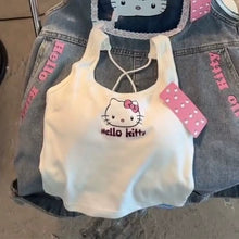 Load image into Gallery viewer, Y2K Hello Kitty Crop Top – Emo Girls Vintage Punk Tank
