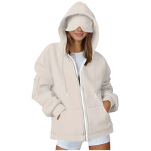 Load image into Gallery viewer, Women's Oversized Hoodies: Multi-Pocket Eyemask Sweatshirt

