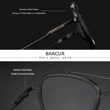 Load image into Gallery viewer, BARCUR Cool Oval Double Beam Fashion Sunglasses for Women &amp; Men Polarized Sunshade UV400 Protection Trendy Outdoor Eyewear with Exclusive White Brand Gift Box for Summer
