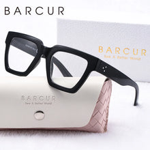 Load image into Gallery viewer, BARCUR Large Fashionable Frame Pink Reading Glasses for Women – Stylish Square Thick Frame Eyewear with Multi-Degree Options for Men &amp; Women – Lightweight Blue Light Blocking Computer Glasses with White Gift Box for Home Office &amp; Study
