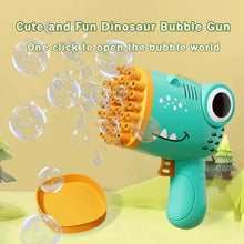 Load image into Gallery viewer, 40 Hole Dinosaur Bubble Handheld Bubble Machine Electric Bubble Gun Outdoor Wedding Party Toy
