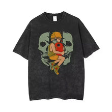 Load image into Gallery viewer, 🪚 Chainsaw Man Acid-Washed Vintage Graphic T-Shirt – Harajuku Streetwear
