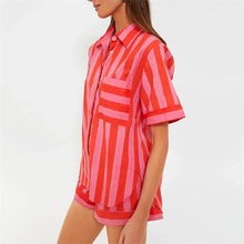 Load image into Gallery viewer, 🌞 Lamuusaa 2-Piece Striped Summer Set – 2000s Streetwear Revival
