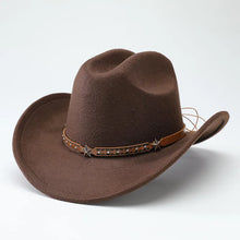Load image into Gallery viewer, New denim hats for men and women, Western cowboy hats, five pointed star belt hats, soft woolen hats
