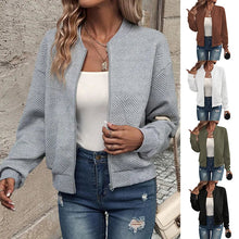 Load image into Gallery viewer, Women’s Solid-Color Zipper Stand-Collar Jacket
