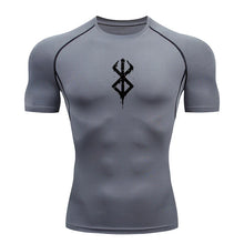 Load image into Gallery viewer, Men's Print Compression Shirts Summer Short Sleeve Rash Guard Gym Workout T-shirt Athletic Quick Dry Baselayer Undershirts Tops
