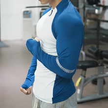 Load image into Gallery viewer, Men's Stand Collar Zipper T Shirt for High Intensity Workouts
