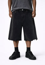 Load image into Gallery viewer, NOIR CUTOFF DENIM SHORTS
