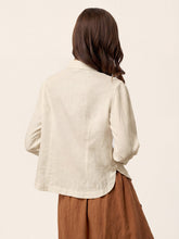 Load image into Gallery viewer, 100% Linen Small Collar Curved Hem Tailored Shirt AVELINE
