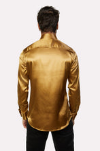 Load image into Gallery viewer, Men's Satin Gold Dress Shirt
