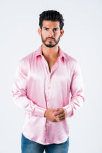 Load image into Gallery viewer, Men's Satin Pink Dress Shirt
