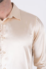 Load image into Gallery viewer, Men's Satin Cream Dress Shirt
