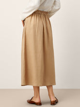 Load image into Gallery viewer, 100% Linen Flap Pocket A-Line Skirt IANTHE
