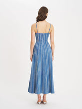 Load image into Gallery viewer, Abygail Stripe Cotton Denim Maxi Dress
