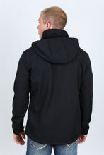 Load image into Gallery viewer, Mens Hooded Softshell Water-Resistant Jacket - Black
