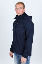 Load image into Gallery viewer, Mens Hooded Softshell Water-Resistant Jacket - Navy
