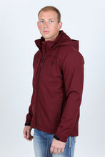 Load image into Gallery viewer, Mens Hooded Softshell Water-Resistant Jacket - Burgundy

