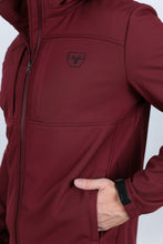 Load image into Gallery viewer, Mens Hooded Softshell Water-Resistant Jacket - Burgundy
