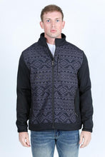 Load image into Gallery viewer, Mens Aztec SoftShell Concealed Carry Water-Resistant Jacket - Black
