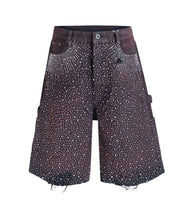 Load image into Gallery viewer, OXBLOOD RHINESTONE SHORTS
